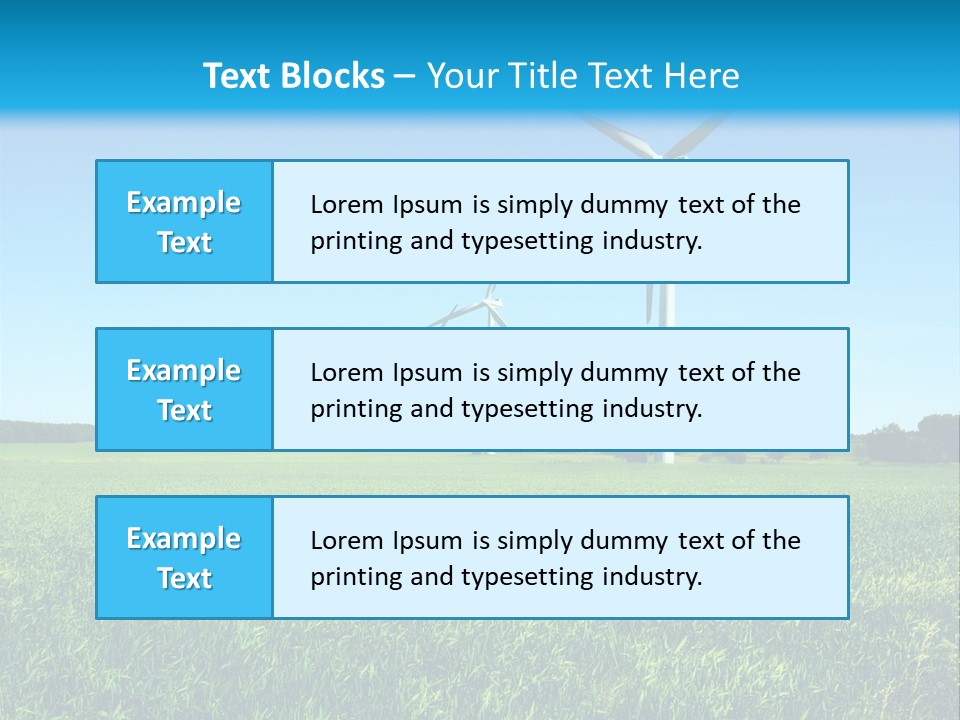 A Green Field With Windmills In The Background PowerPoint Template
