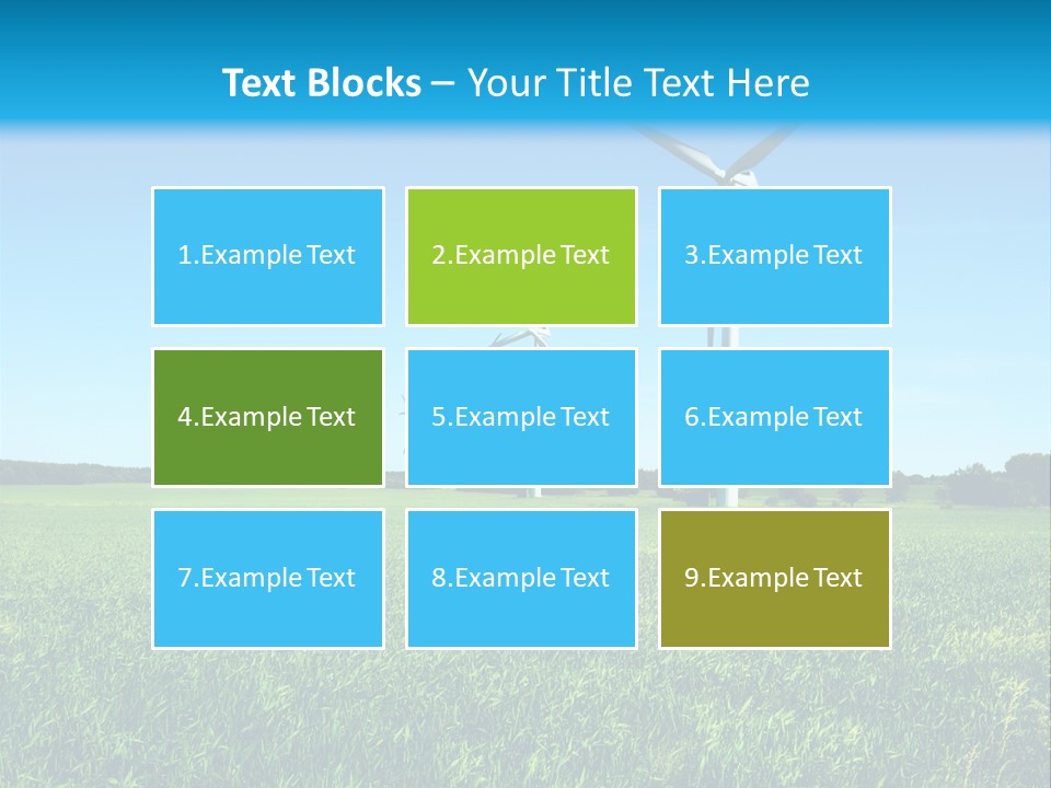 A Green Field With Windmills In The Background PowerPoint Template