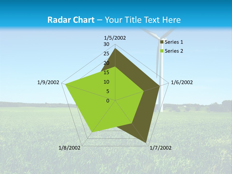 A Green Field With Windmills In The Background PowerPoint Template