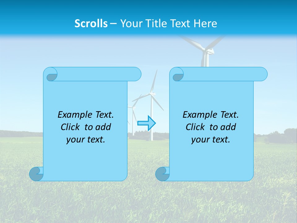 A Green Field With Windmills In The Background PowerPoint Template