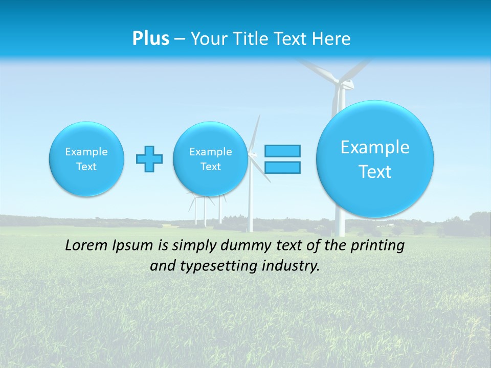 A Green Field With Windmills In The Background PowerPoint Template