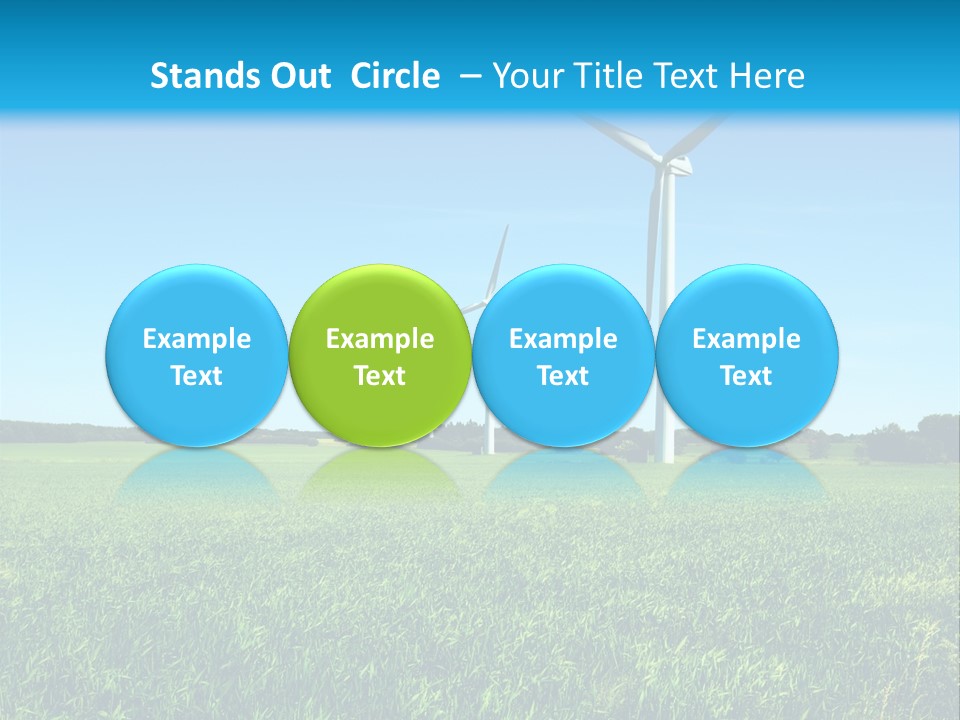 A Green Field With Windmills In The Background PowerPoint Template