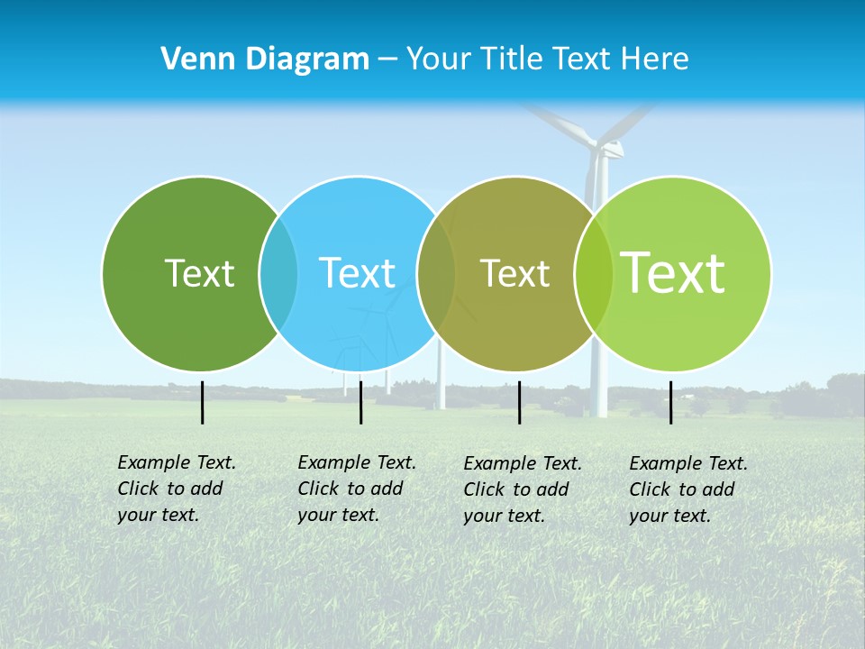 A Green Field With Windmills In The Background PowerPoint Template