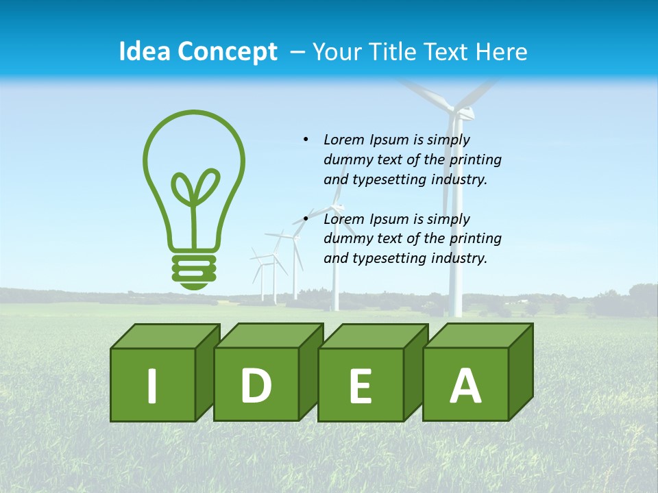 A Green Field With Windmills In The Background PowerPoint Template