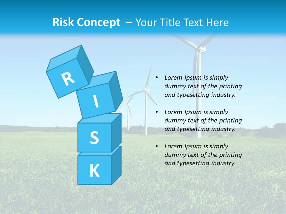 A Green Field With Windmills In The Background PowerPoint Template
