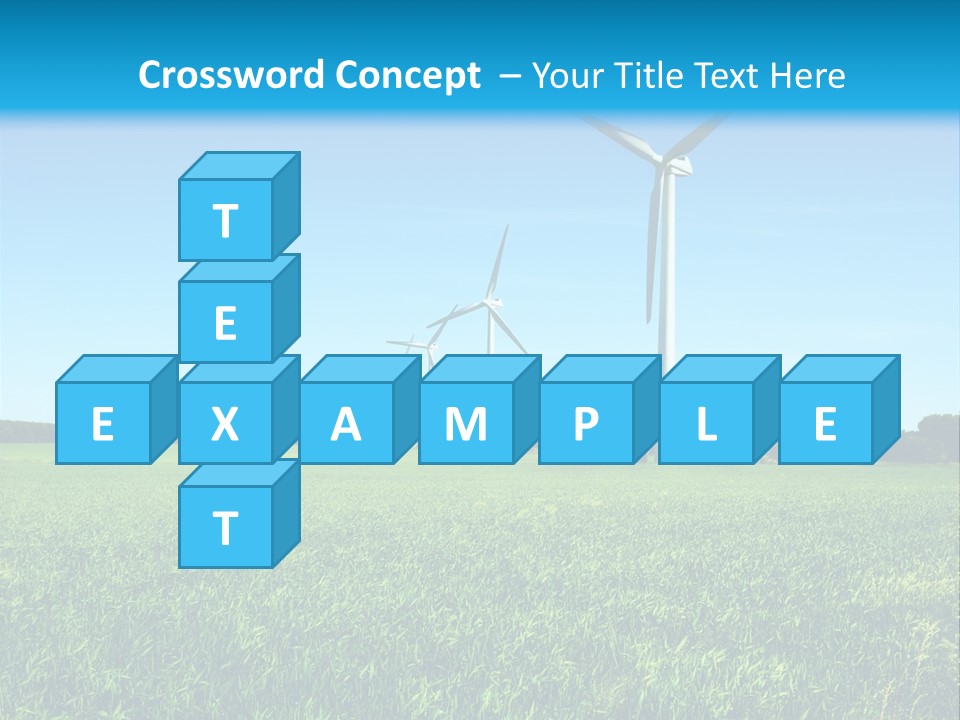 A Green Field With Windmills In The Background PowerPoint Template