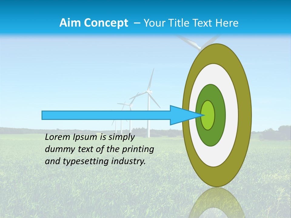 A Green Field With Windmills In The Background PowerPoint Template
