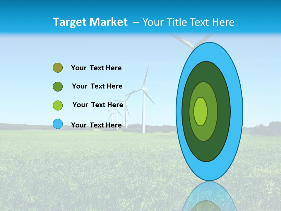 A Green Field With Windmills In The Background PowerPoint Template
