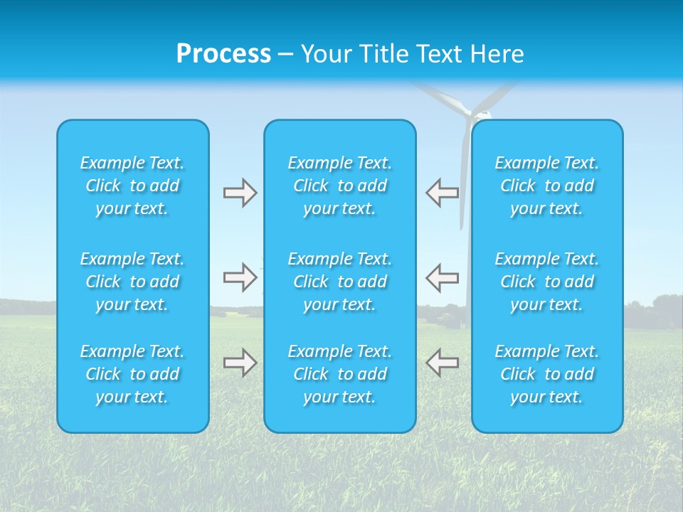 A Green Field With Windmills In The Background PowerPoint Template
