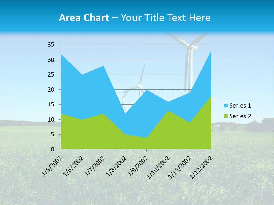 A Green Field With Windmills In The Background PowerPoint Template