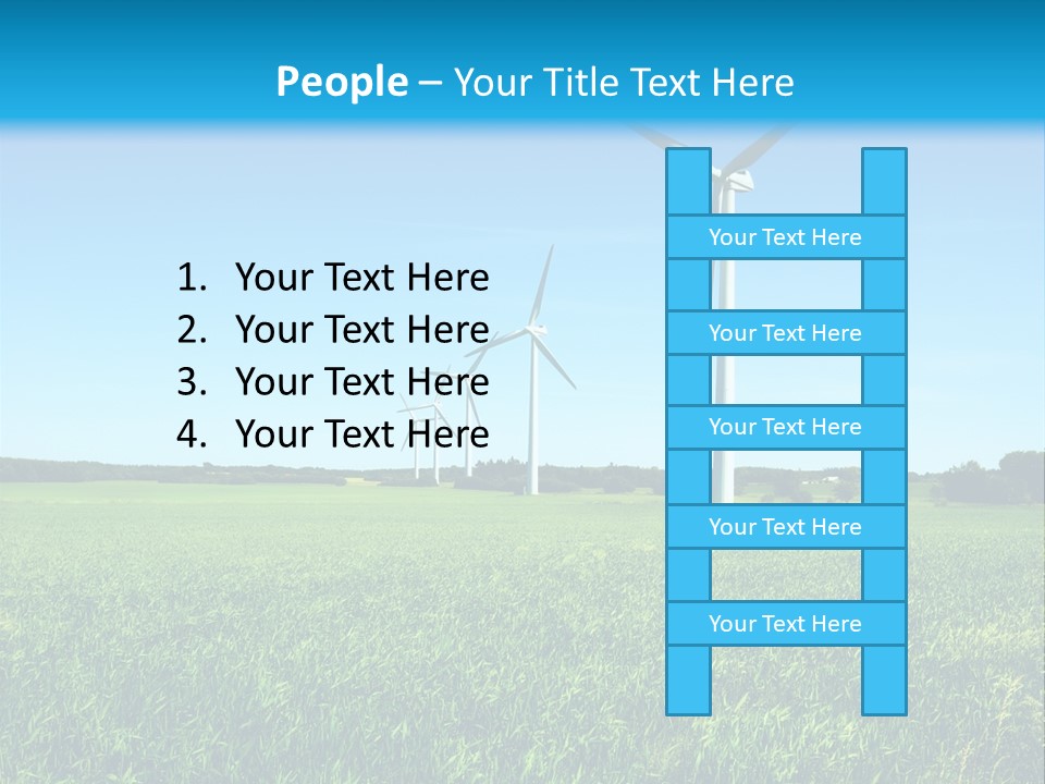 A Green Field With Windmills In The Background PowerPoint Template