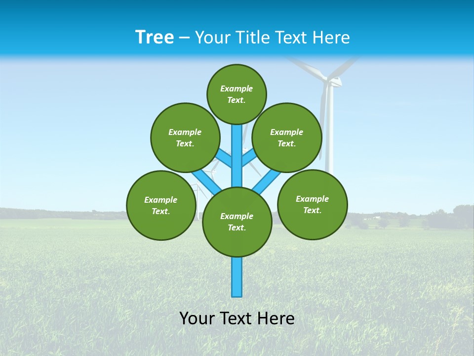 A Green Field With Windmills In The Background PowerPoint Template