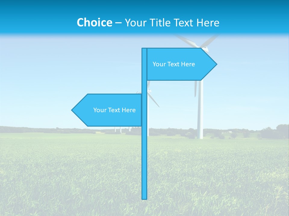 A Green Field With Windmills In The Background PowerPoint Template