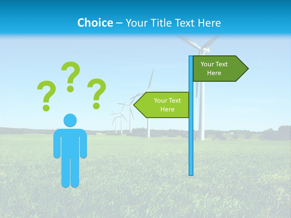 A Green Field With Windmills In The Background PowerPoint Template