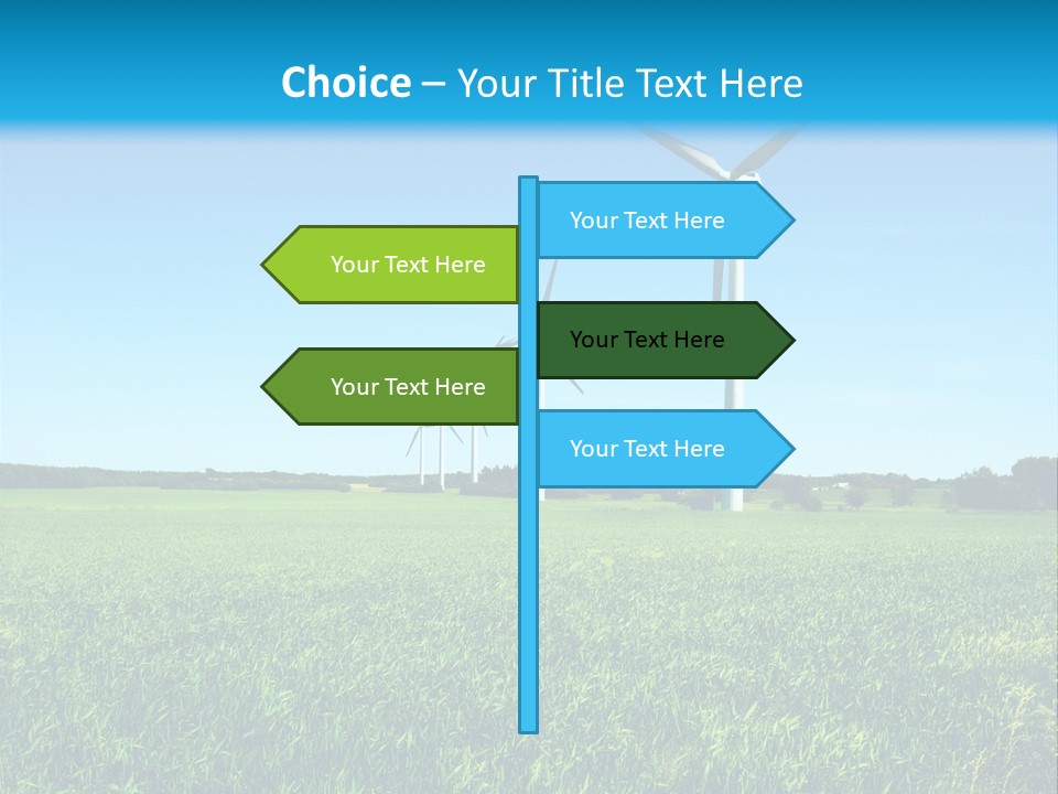 A Green Field With Windmills In The Background PowerPoint Template