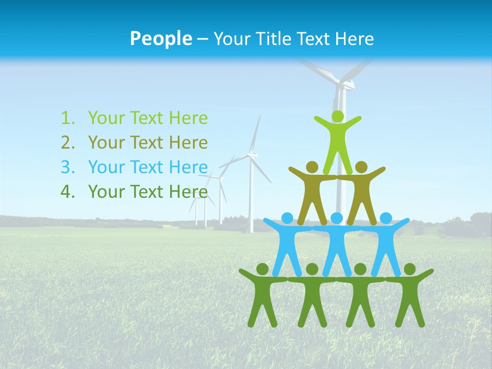 A Green Field With Windmills In The Background PowerPoint Template