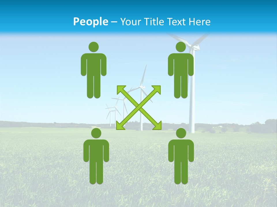 A Green Field With Windmills In The Background PowerPoint Template