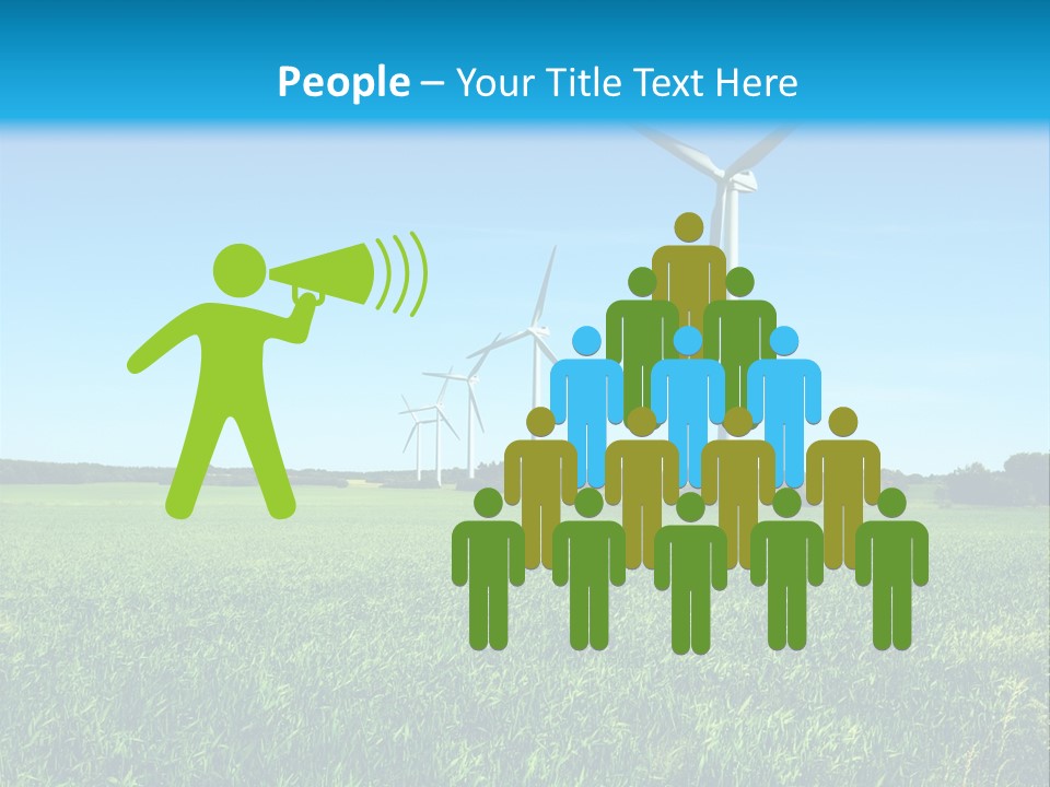 A Green Field With Windmills In The Background PowerPoint Template