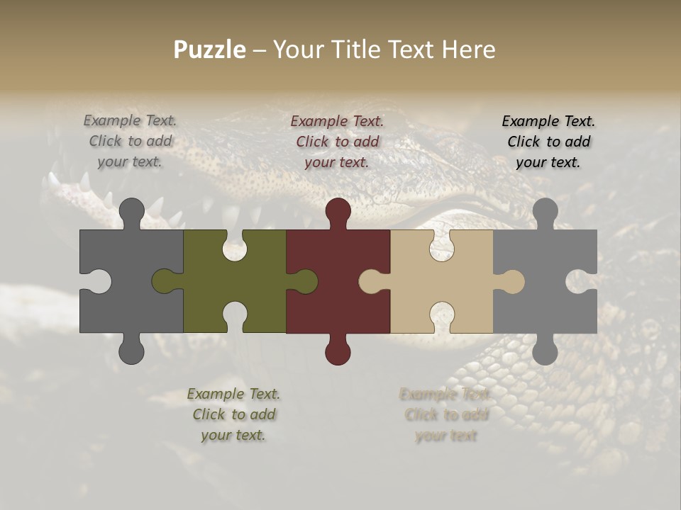 Closeup Of A Crocodile PowerPoint Template