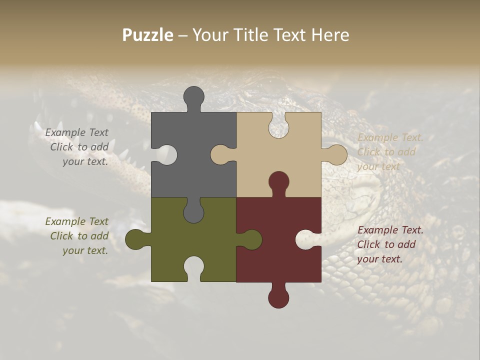 Closeup Of A Crocodile PowerPoint Template