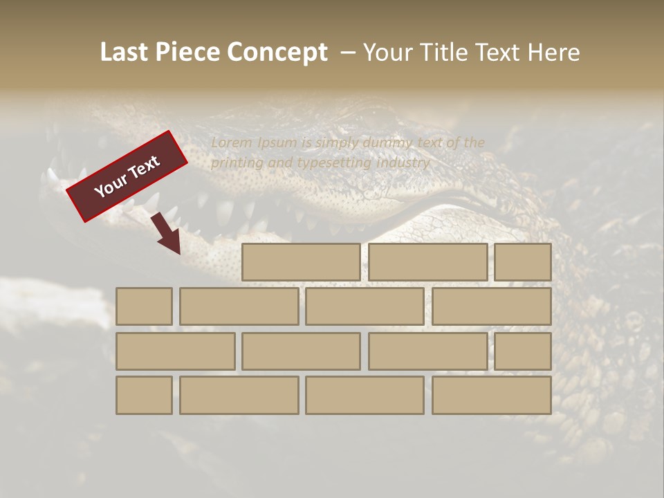 Closeup Of A Crocodile PowerPoint Template