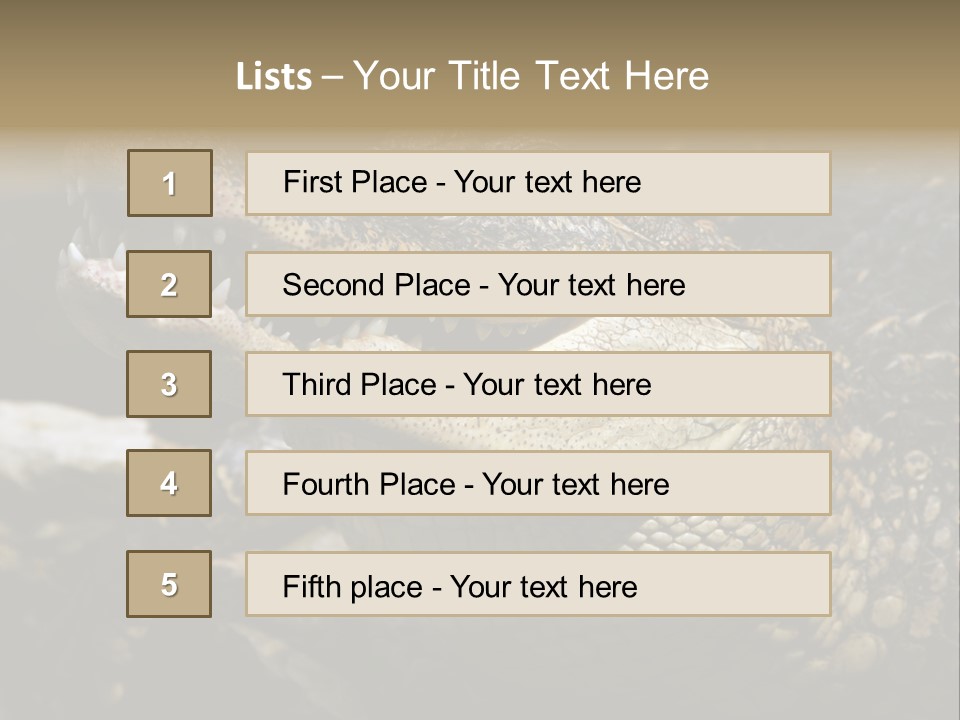 Closeup Of A Crocodile PowerPoint Template