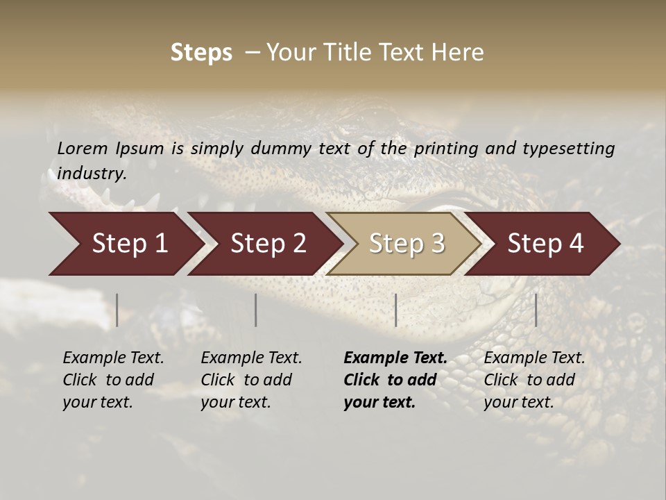 Closeup Of A Crocodile PowerPoint Template