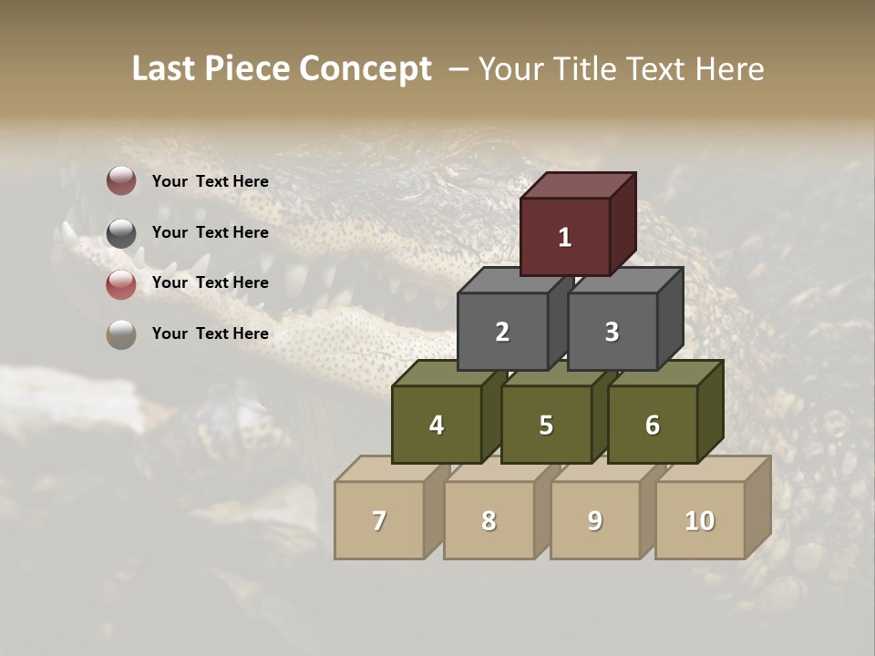 Closeup Of A Crocodile PowerPoint Template