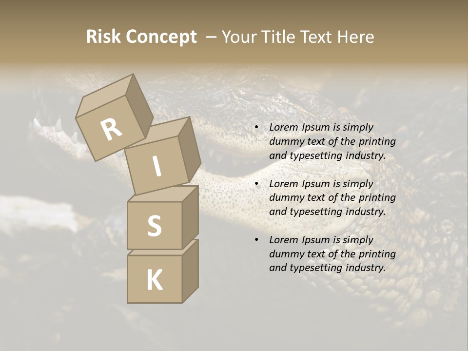 Closeup Of A Crocodile PowerPoint Template