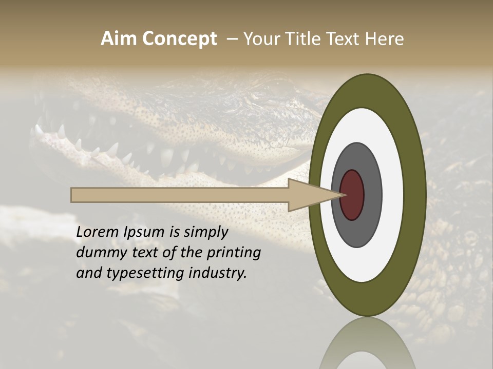 Closeup Of A Crocodile PowerPoint Template