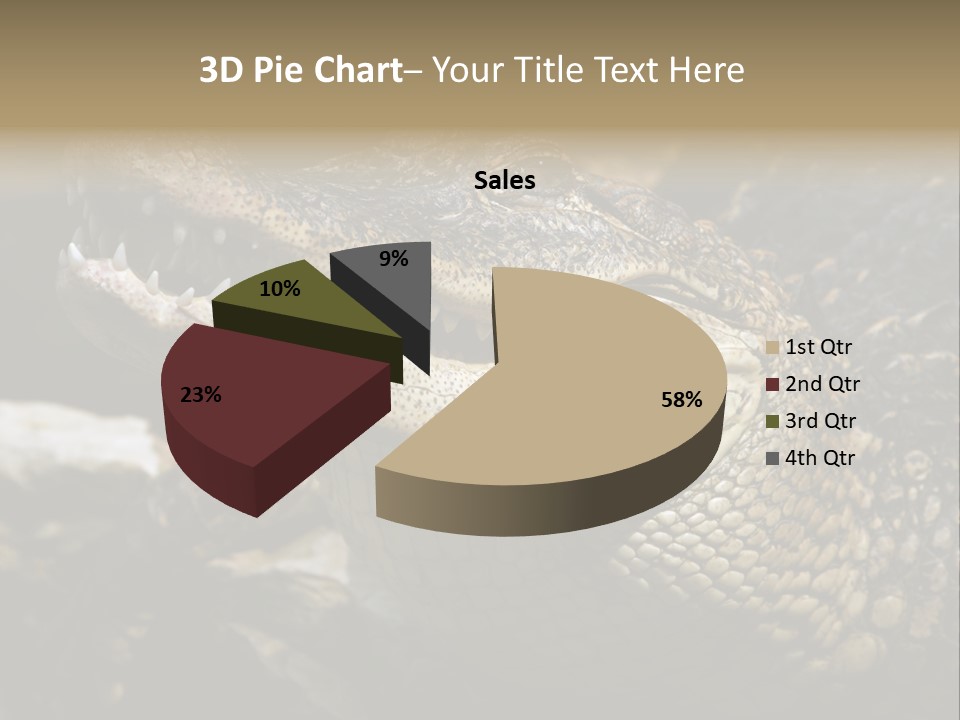 Closeup Of A Crocodile PowerPoint Template