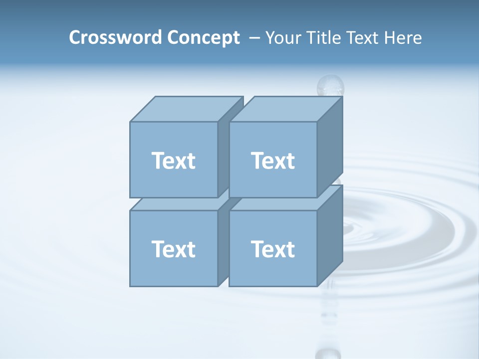 Clean Water And Water Bubbles In Blue PowerPoint Template