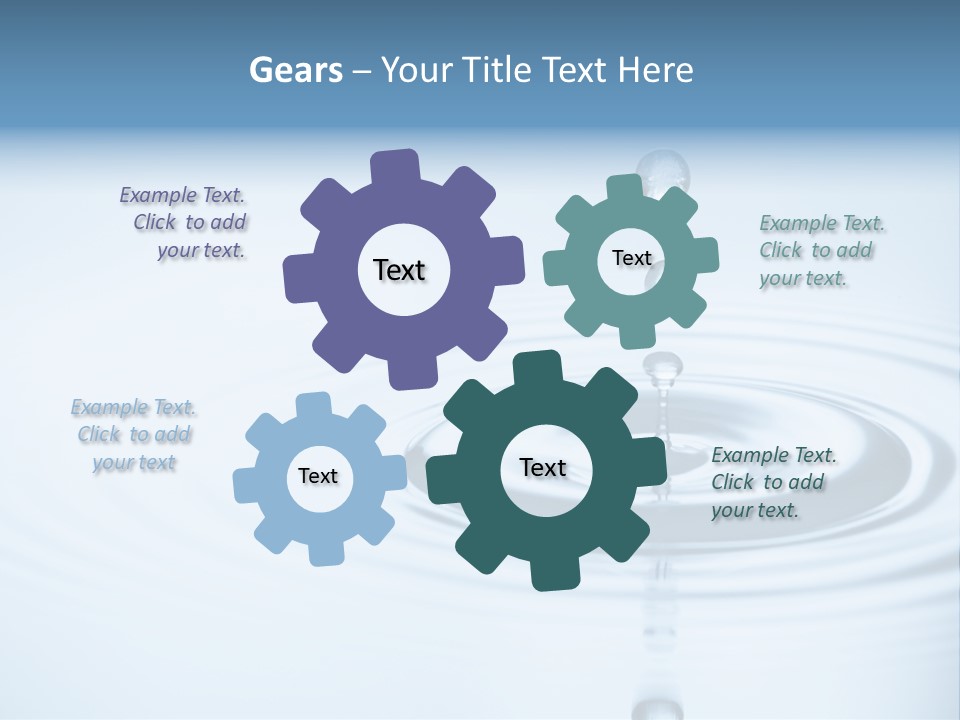 Clean Water And Water Bubbles In Blue PowerPoint Template