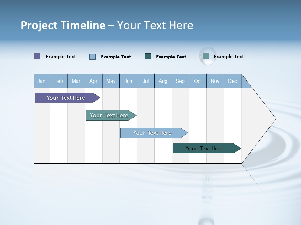 Clean Water And Water Bubbles In Blue PowerPoint Template