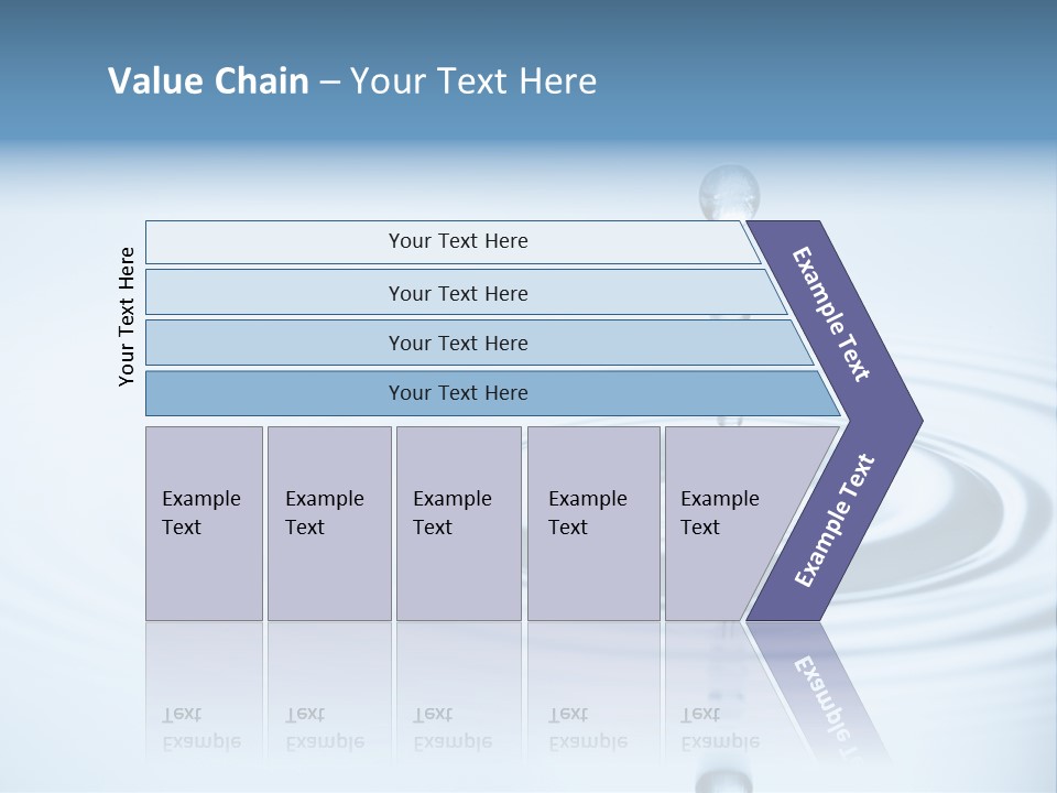 Clean Water And Water Bubbles In Blue PowerPoint Template