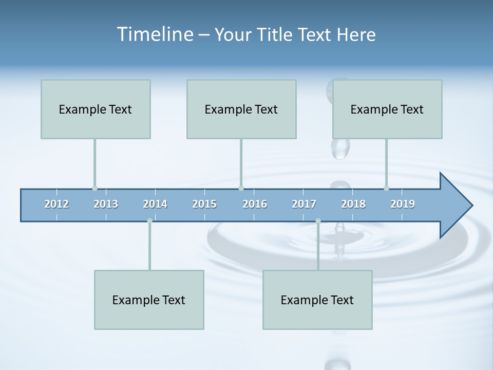 Clean Water And Water Bubbles In Blue PowerPoint Template