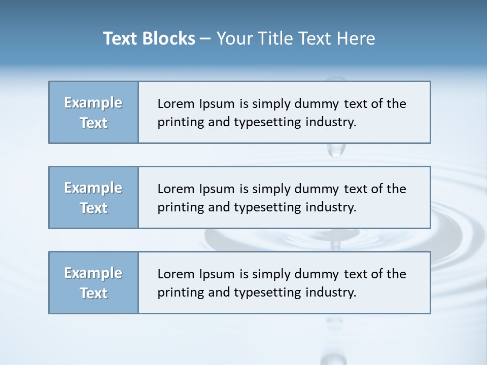 Clean Water And Water Bubbles In Blue PowerPoint Template