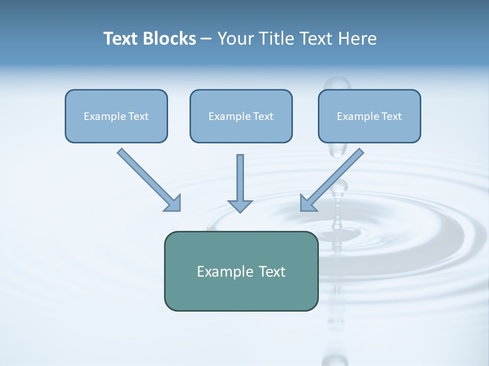 Clean Water And Water Bubbles In Blue PowerPoint Template