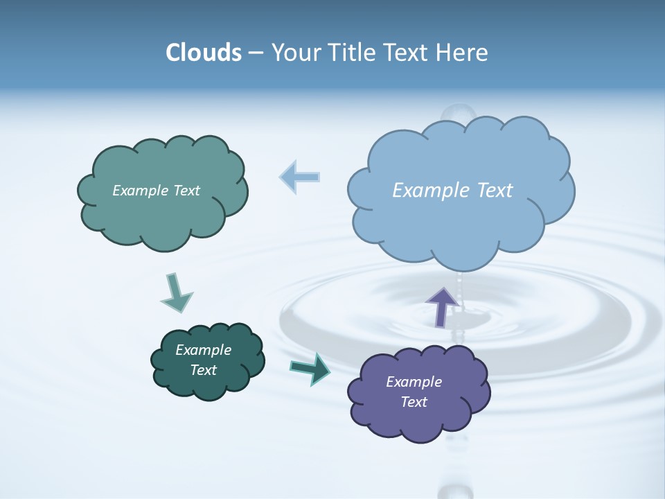 Clean Water And Water Bubbles In Blue PowerPoint Template