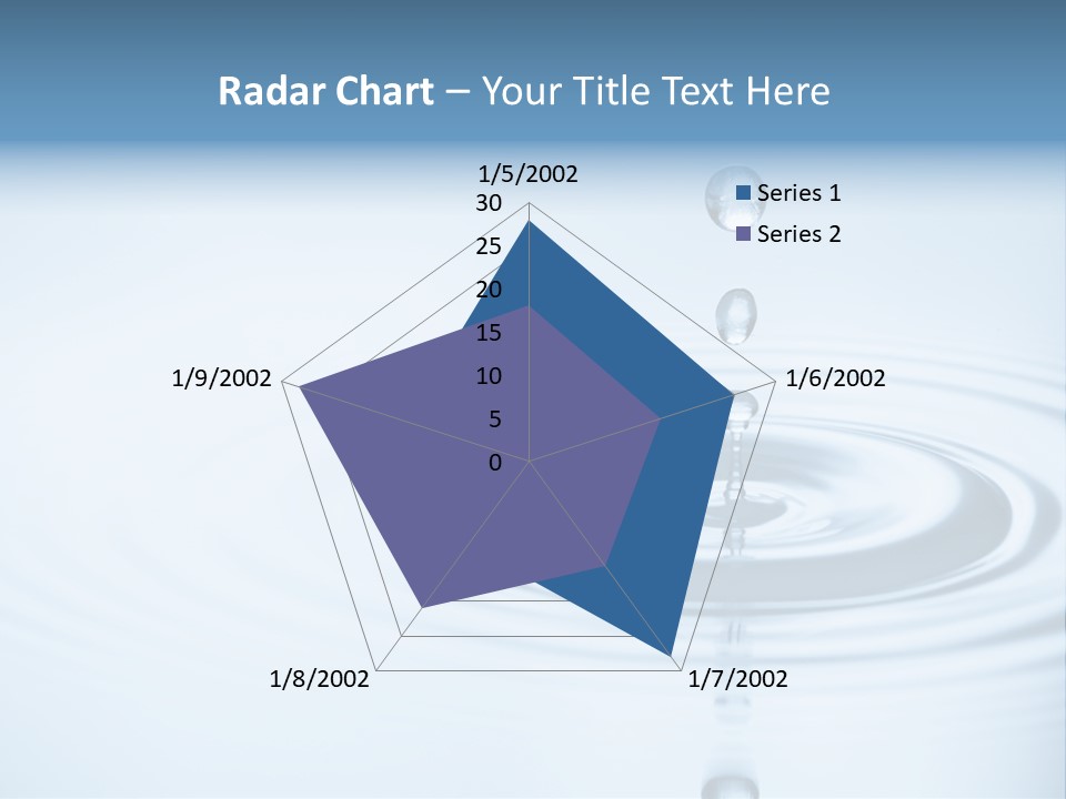 Clean Water And Water Bubbles In Blue PowerPoint Template