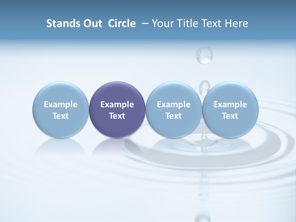 Clean Water And Water Bubbles In Blue PowerPoint Template