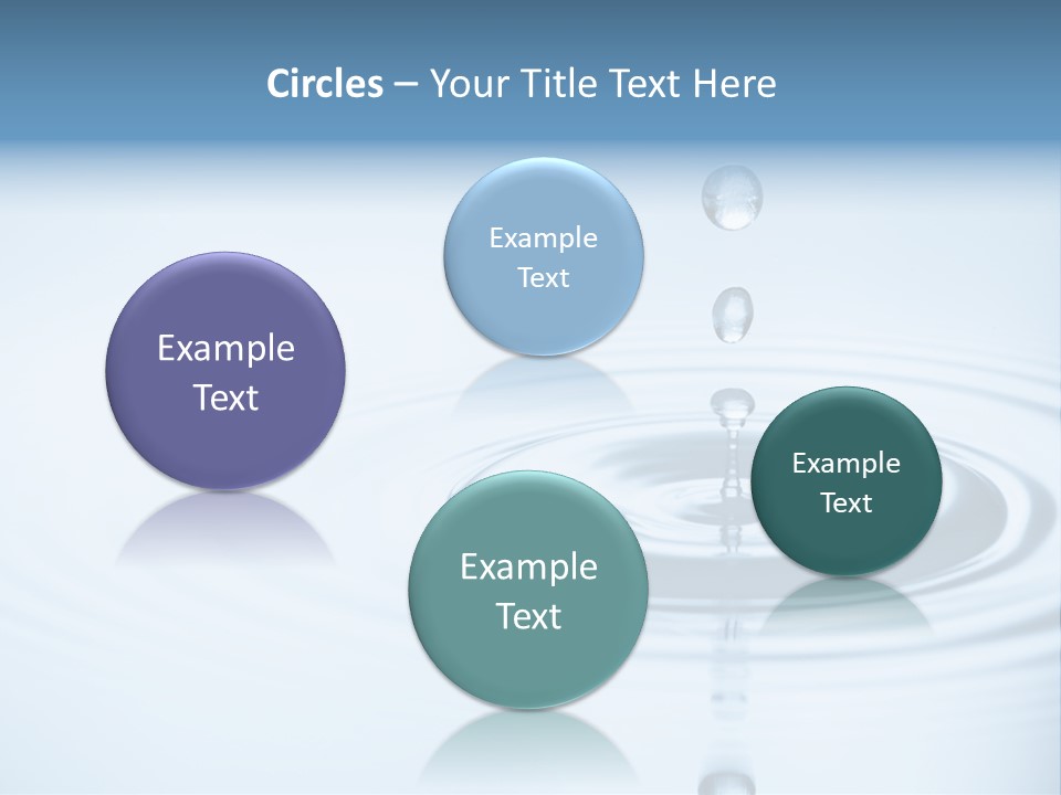 Clean Water And Water Bubbles In Blue PowerPoint Template