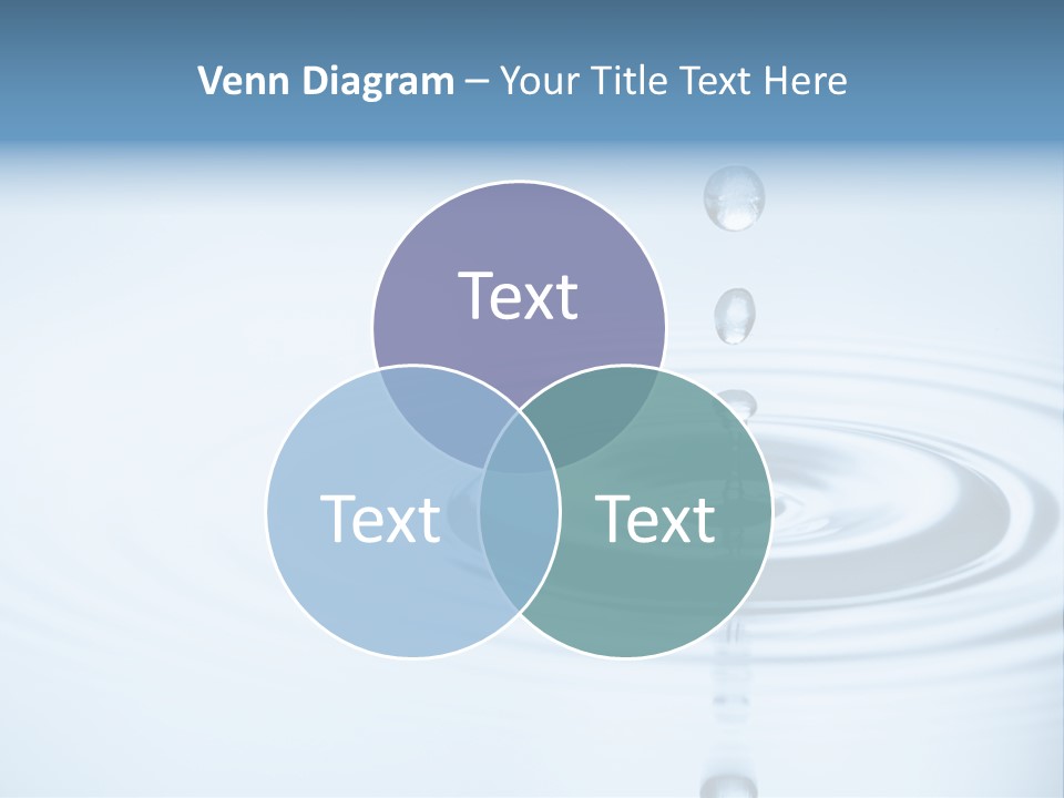 Clean Water And Water Bubbles In Blue PowerPoint Template