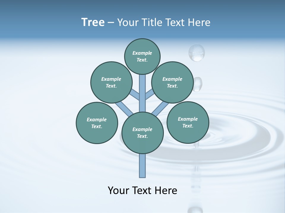 Clean Water And Water Bubbles In Blue PowerPoint Template