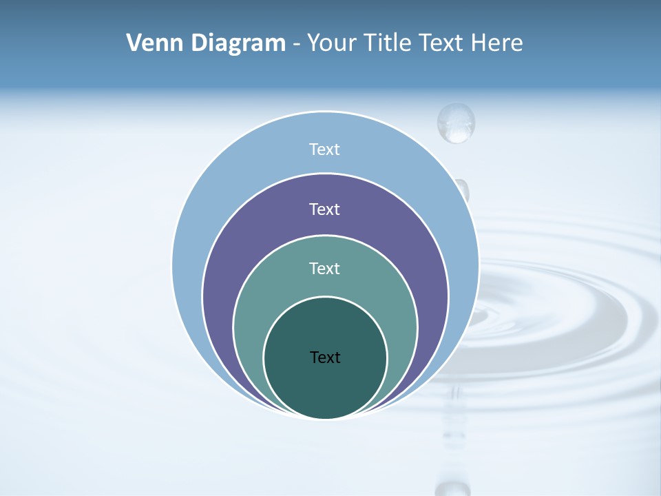 Clean Water And Water Bubbles In Blue PowerPoint Template