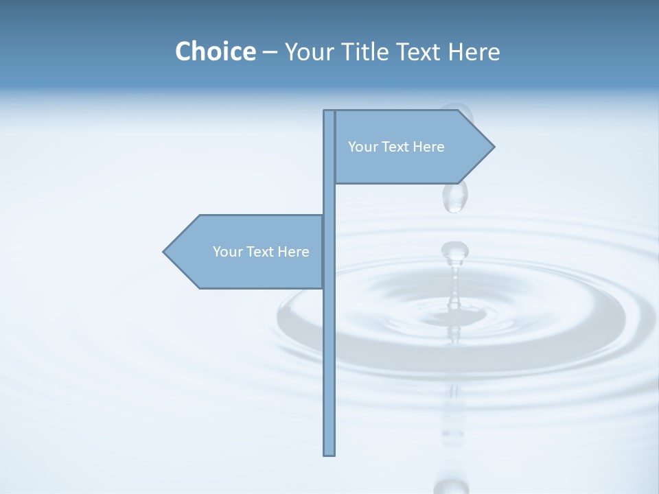 Clean Water And Water Bubbles In Blue PowerPoint Template