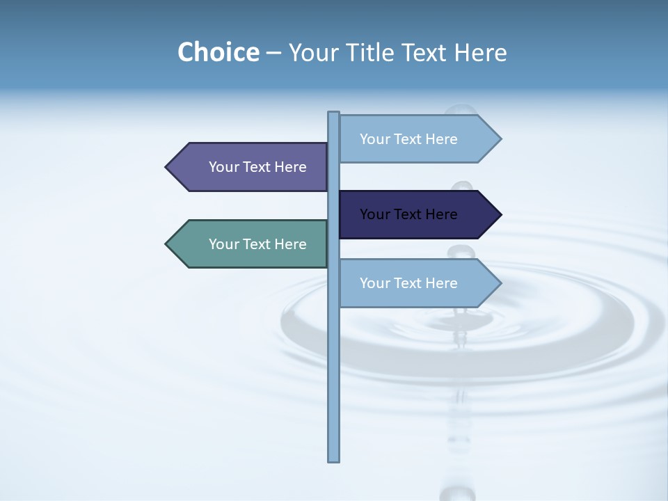 Clean Water And Water Bubbles In Blue PowerPoint Template