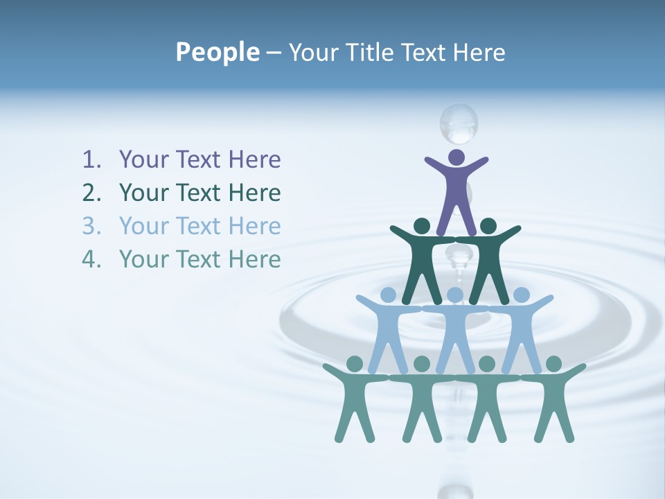 Clean Water And Water Bubbles In Blue PowerPoint Template