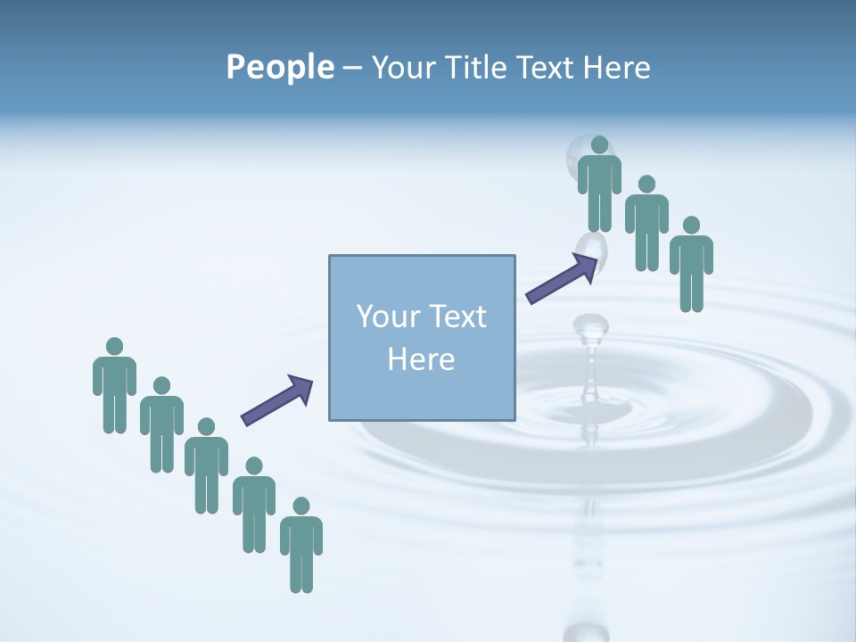 Clean Water And Water Bubbles In Blue PowerPoint Template