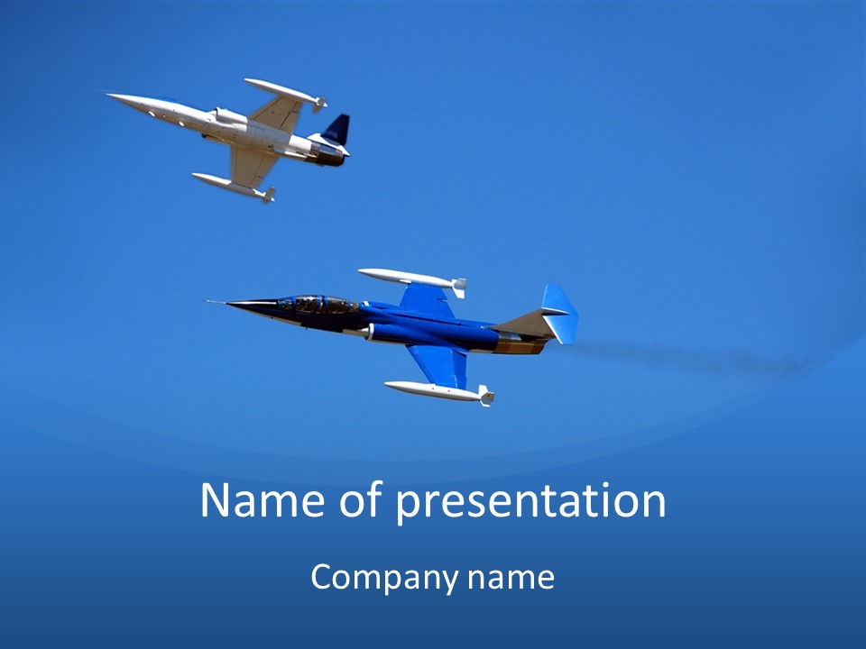 Pair Of F-104 Starfighters On A Mission PowerPoint Template
